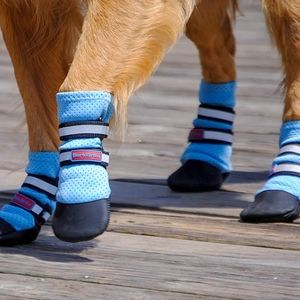 Bark Brite Lightweight Neoprene Paw Protector Dog Boots, Blue, Large NWT